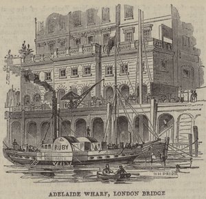 Adelaide Wharf, London Bridge av English School