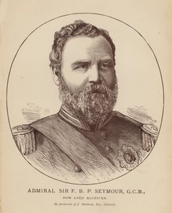 Amiral Sir F B P Seymour, GCB, nu Lord Alcester (gravyr) av English School