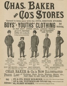 Annons för Chas Baker & Cos Stores av English School