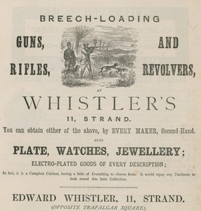 Annons för Edward Whistler, 11 Strand, London av English School