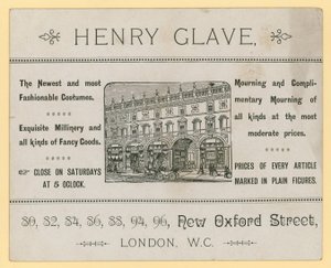 Annons för Henry Glave, New Oxford Street, London av English School