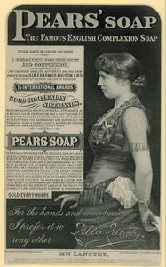 Annons för Pears Soap med skådespelerskan Lillie Langtry av English School