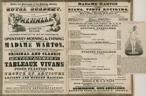 Annons för The Walhalla, Leicester Square, under ledning av Madame Warton