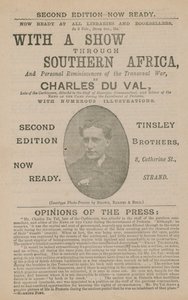 Annons för With a Show Through Southern Africa av Charles Du Val av English School