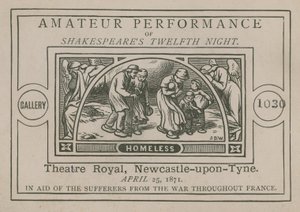 Annonsera för en amatörföreställning av Shakespeares tolfte natt av English School