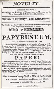 Annons för en utställning av Papyruseum av English School