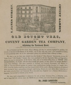 Annons för gamla köpta teer från Covent Garden Tea Company av English School