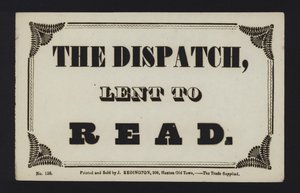 Annons: The Despatch lånas ut att läsa (typ) av English School