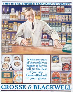 Annons för Crosse och Blackwell foods, c1920 (färg litho) av English School