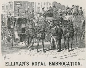 Werbung für Ellimans Royal Embrocation