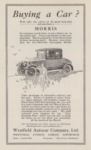 Annons för Morris-bilar, 1926 av English School