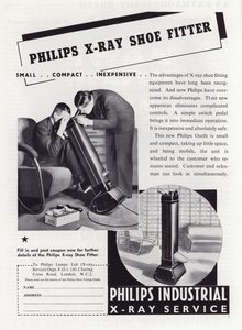 Annons för Philips X-Ray Shoe Fitter, 1930-talet av English School