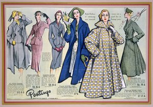 Annons för Pontings Spring Collection, 1950-talet av English School