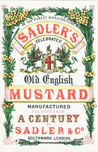 Annons för Sadlers Old English Mustard av English School