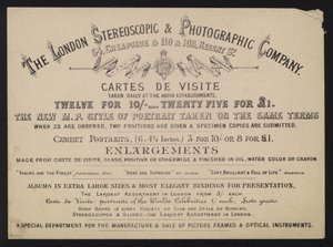 Annons för London Stereoscopic and Photographic Company av English School
