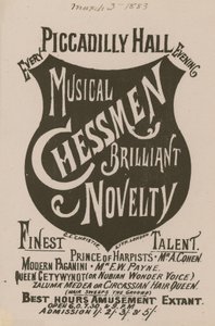 Annons för Musical Chessmen Brilliant Novelty av English School