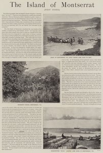 Annons, ön Montserrat, Västindien (gravyr) av English School