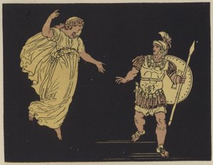 Aeneas och skuggan av Creusa (färg litho) av English School