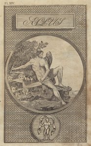 Aeolus, forntida romersk vindgud (gravyr) av English School