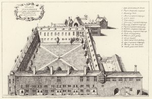 Flygfoto över Gresham College i City of London av English School