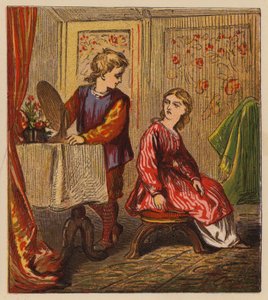 Aesops Fables: The Brother and Sister (färg litho) av English School