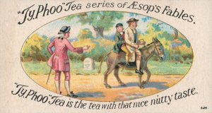 Aesops fabler: Mjölnaren, hans son och åsnan (chromolitho) av English School