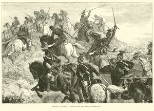Affär mellan Uhlans och Chasseurs dAfrique, augusti 1870 av English School