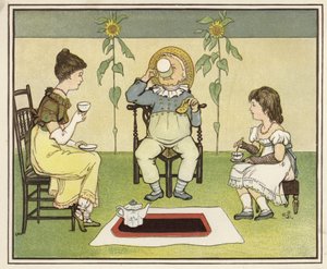 Eftermiddagste (färglitografi) av English School