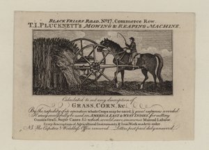 Jordbruksutrustningstillverkare, T I Plucknett, handelskort av English School
