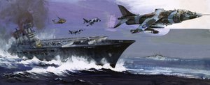 Hangarfartyg och jetplan av English School