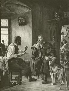 Albert Durer besöker Hans Sachs (gravyr) av English School