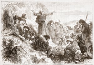 Albigensiska tillbedjare på stranden av Rhone, illustration från The History of Protestantism av James Aitken Wylie (1808-1890), pub. 1878 av English School