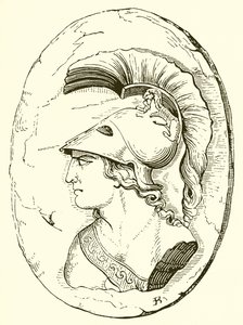 Alkibiades, från en antik skulptur (gravyr) av English School