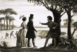 Alexandre Dumas överblickar sin egendom av English School
