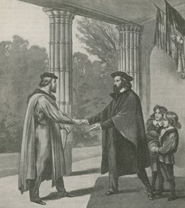Alfred, Lord Tennyson, välkomnar Giuseppe Garibaldi till sitt hem på Isle of Wight av English School