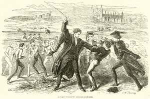 Alfred Wharton attackerar Dawlish av English School