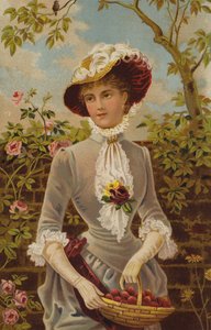 Allt i en trädgårdsmässa (chromolitho) av English School