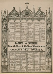 Almanack utgiven av James & Nunns av English School