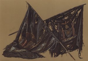 Amerikanska flaggor (chromolitho) av English School