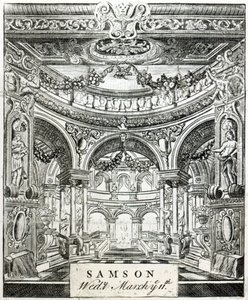En inträdesbiljett till Händels oratorium "Samson", den 11 mars 1743. av English School