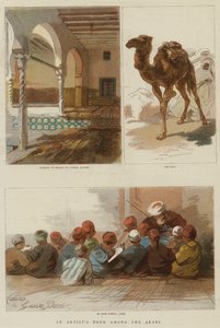En konstnärsturné bland araberna (färggravyr) av English School