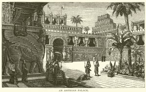 Ett assyriskt palats (gravyr) av English School