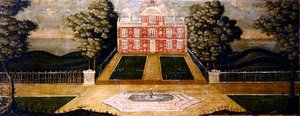 An East Anglian Residence (olja på panel) av English School