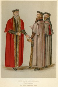 En Elizabethan Lord Mayor and Aldermen, illustration från "A Short History of the English People" av J.R. Green, ca 1892 av English School