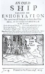 Ett gammalt skepp kallat en uppmaning, Charles I fängslad på Carisbrooke Castle på Isle of Wight, ca 1647 av English School