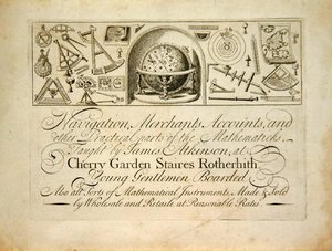 Ett tidigt London handelskort, c.1720 (litho) av English School