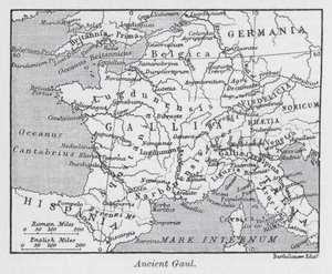 Forntida Gallien (litho) av English School