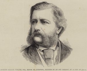 Andrew Barclay Walker, Esquire, borgmästare i Liverpool, grundare av ett konstgalleri till en kostnad av £20000 (gravyr) av English School