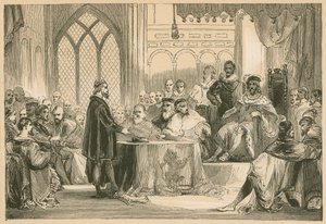 Andrew Melville inför King and Privy Council av English School