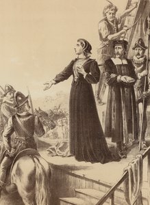 Ann Line, "Hon förklarade för de som står vid sidan med hög röst" (litho) av English School